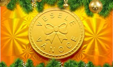 Čokoládová mince sváteční - Veselé Vánoce mašle 999-005-004