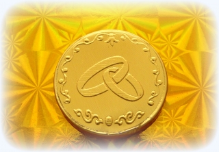 Čokoládová mince svatební snubní prsteny 999-001-006